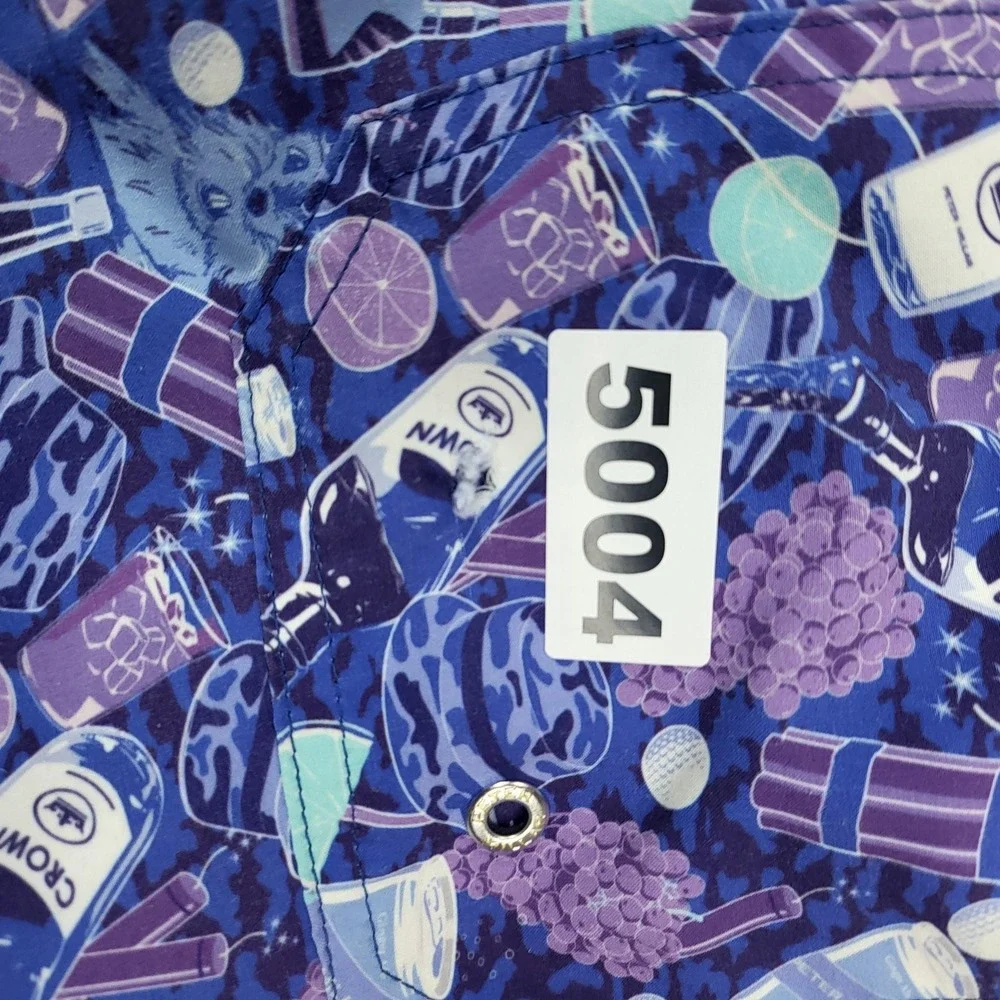 Peter‎ Millar Seaside Swim Trunks Mens Small Blue Cocktail Print Elastic Waist